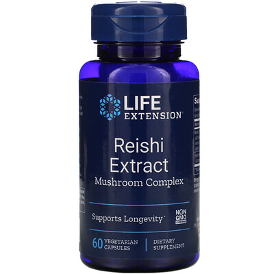 Life Extension Комплекс из экстракта грибов рейши, 60 вегетарианских капсул