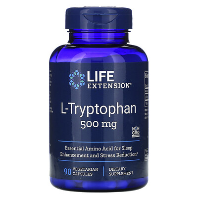 Life Extension L-триптофан, 500 мг, 90 вегетарианских капсул