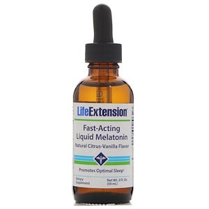 Life Extension, Быстродействующий жидкий мелатонин с натуральным ароматом цитрусовых и ванили, 3 мг, 59 мл