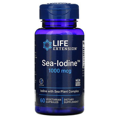 Life Extension Sea-Iodine, 1000 мкг, 60 вегетарианских капсул
