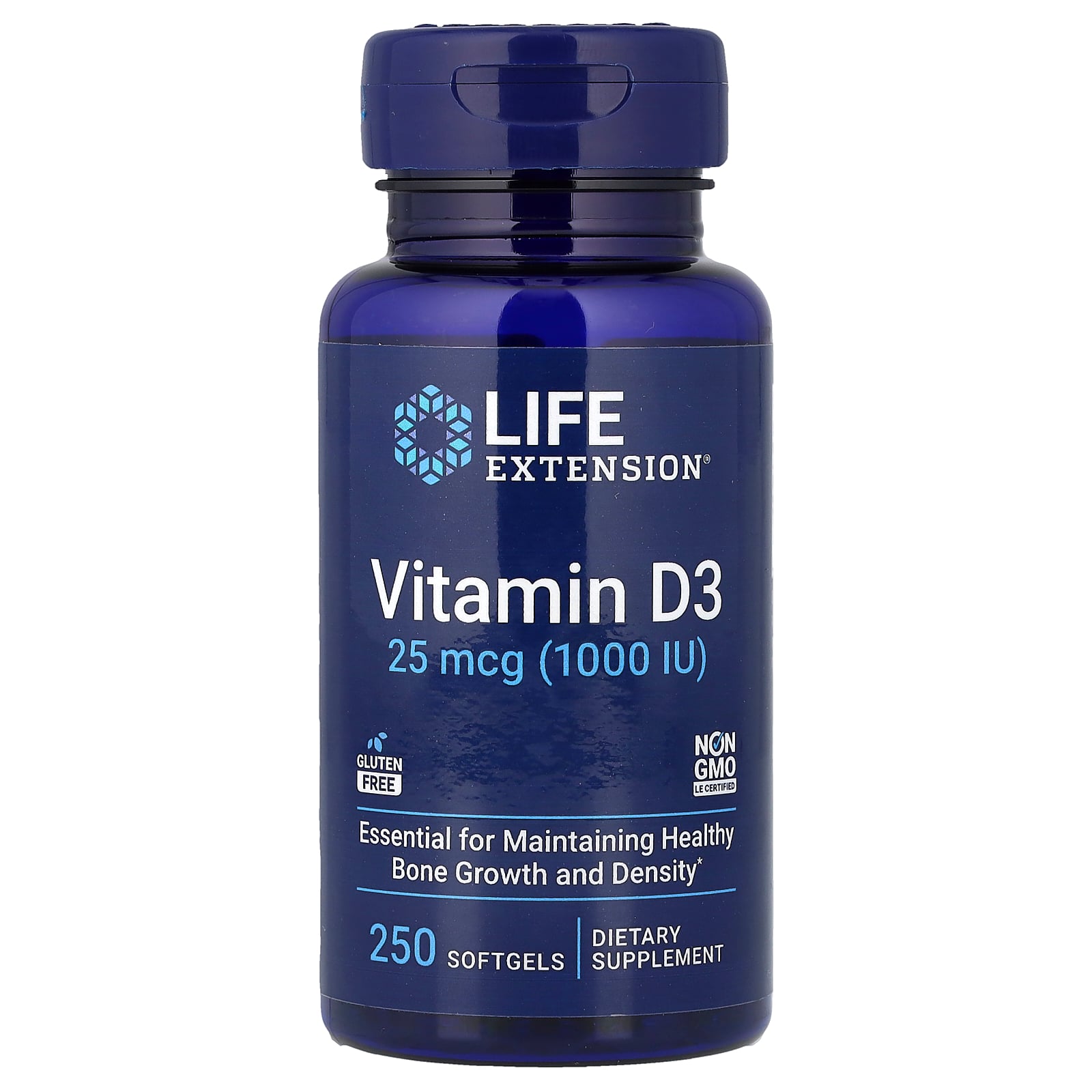 Life Extension (라이프익스텐션), 비타민D3, 25mcg(1,000IU), 소프트젤 250정