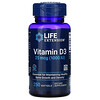 Life Extension, витамин D3, 25 мкг (1000 МЕ), 250 капсул