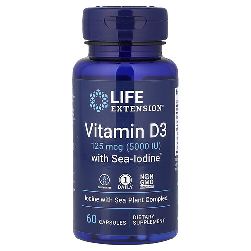 Life Extension ビタミンD3 ウィズ シーアイオダイン™ カプセル60粒