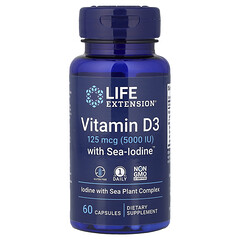 Вітамін D3 із Sea-Iodine™, 60 капсул