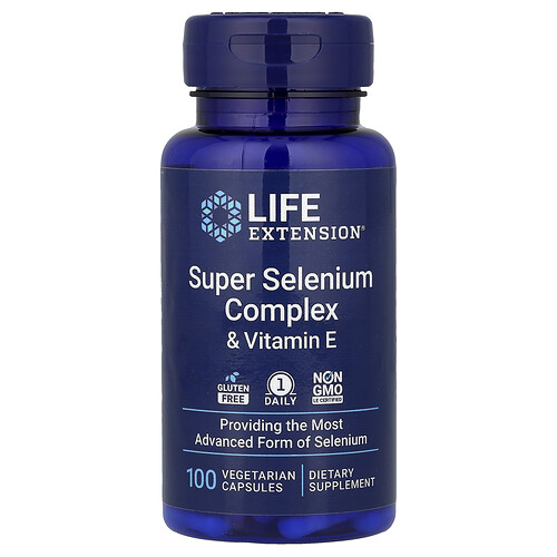 Life Extension スーパーセレニウムコンプレックス&ビタミンE ベジタリアンカプセル100粒