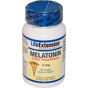 Купить Life Extension, Мелатонин постепенного высвобождения – 6 часов, 3 мг, 60 растительных таблеток  на IHerb