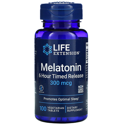 

Life Extension Melatonin 6 Hour Timed Release 300 mcg 100 Vegetarian Tablets
