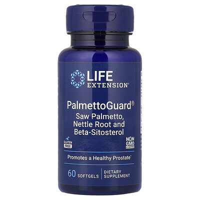 Product Image for Life Extension, PalmettoGuard , Saw Palmetto, Nettle Root and Beta-Sitosterol, 60 Softgels