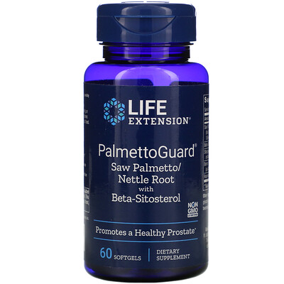Life Extension PalmettoGuard Saw Palmetto/Nettle Root with Beta-Sitosterol, 60 Softgels