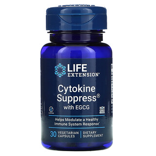 Life Extension, 没食子酸エピガロカテキン配合Cytokine Suppress（サイトカインサプレス）、ベジカプセル30粒