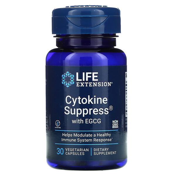 Life Extension‏, Cytokine Suppress مع إبيجالوكاتيشين-3-جالات، 30 كبسولة نباتية