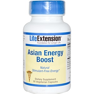 Life Extension, Asian Energy Boost, 90 растительных капсул