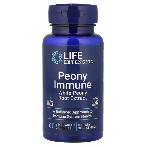 Life Extension, Peony Immune, Ergänzungsmittel zur Unterstützung des Immunsystem mit Pfingstrose, 60 pflanzliche Kapseln (600 mg pro Kapsel)