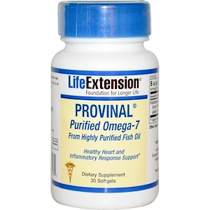 Life Extension, Provinal, Очищенная форма омега-7, 30 гелевых капсул