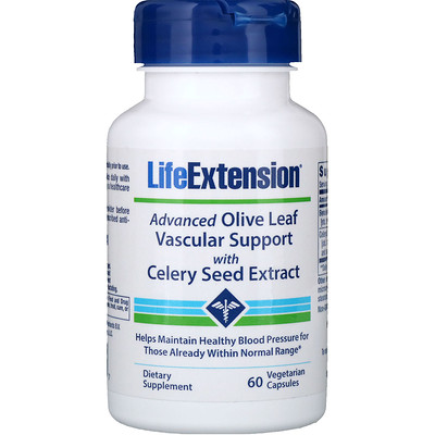 Life Extension Advanced Olive Leaf Vascular Support with Celery Seed Extract, 60 Veggie Caps