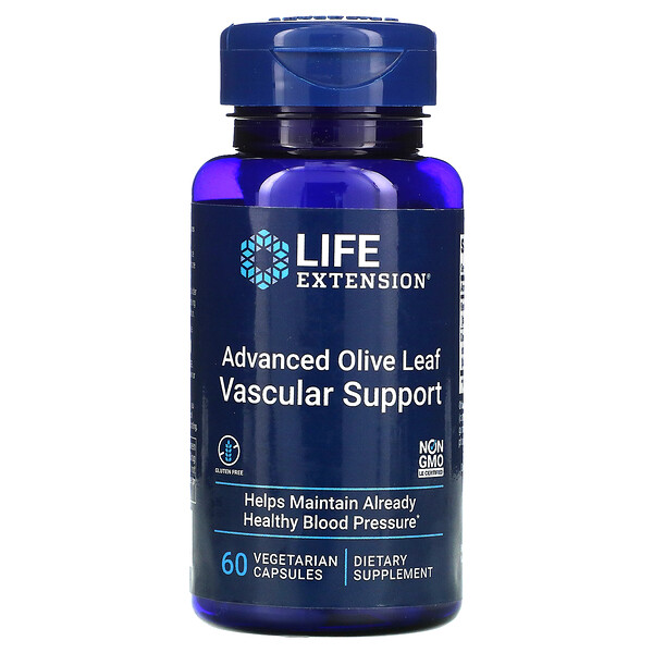 Life Extension‏, פורמולה מתקדמת מעלי זית המסייעת לכלי הדם, עם תמצית זרעי סלרי, 60 כמוסות צמחיות