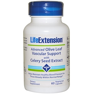 Life Extension, Advanced Olive Leaf Vascular Support, with Celery Seed Extract, 60 Veggie Caps