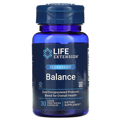 

Life Extension FLORASSIST Balance, 30 жидких вегетарианских капсул