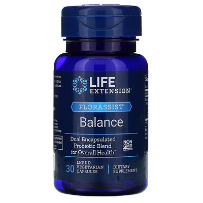 Life Extension FLORASSIST Balance, 30 Liquid Vegetarian Capsules