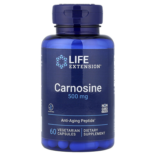 ライフ エクステンション Life Extension, カルノシン、500mg、ベジカプセル60粒