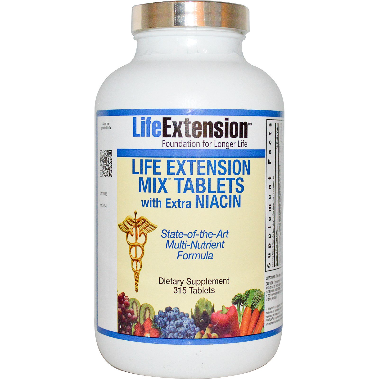 Life Extension, Mix Tablets, With Extra Niacin, 315 Tablets