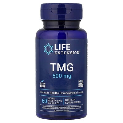 Life Extension ТМГ 500 мг 60 вегетарианских капсул с жидкостью