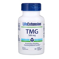 TMG (триметилглицин), 500 мг, 60 вегетарианских капсул с жидким содержимым - изображение