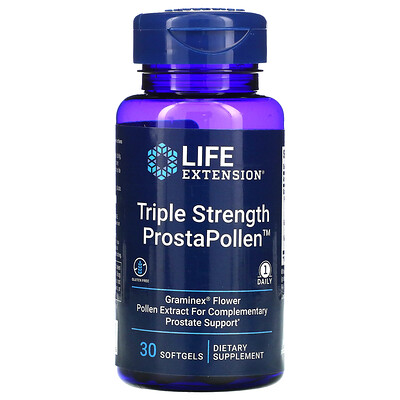 

Life Extension Triple Strength ProstaPollen, добавка для мужского здоровья с тройной силой, 30 капсул