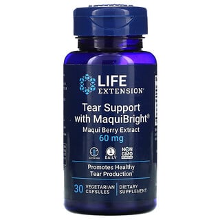 Life Extension, Tear Support with MaquiBright, Maqui Berry Extract, 60 mg, 30 Vegetarian Capsules