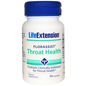 Life Extension, Флорассист, здоровье горла, 30 леденцов
