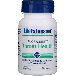 Life Extension, Florassist のどの健康、 トローチ30錠