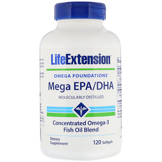 Life Extension, Omega Foundations, Mega EPA/DHA, 120 Softgels