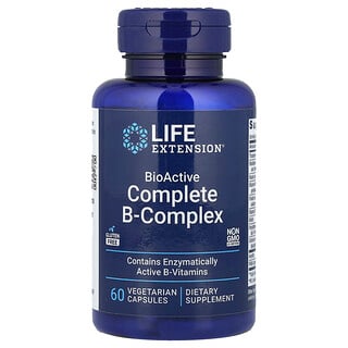 Life Extension, полный биоактивный комплекс витаминов группы B, 60 вегетарианских капсул