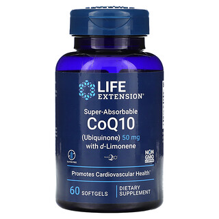 Life Extension, Super-Absorbable CoQ10 with d-Limonene, 50 mg, 60 Softgels