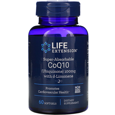 Life Extension суперусваиваемый CoQ10, 100 мг, 60 мягких желатиновых капсул