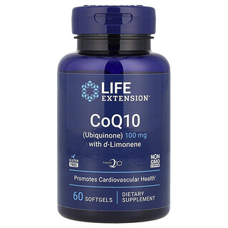 Life Extension, CoQ10 (ubichinone) super assorbibile con d-limonene, 100 mg, 60 capsule molli