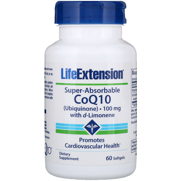 Life Extension, Superabsorbierbares CoQ10, 100 mg, 60 Softgel-Kapseln