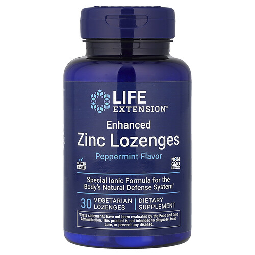 Life Extension エンハンスド亜鉛ロゼンジ ペパーミント味 ベジタリアンロゼンジ30粒（1粒あたり18.75mg）