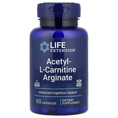 Life Extension, Arginato de acetil-L-carnitina, 90 cápsulas vegetales