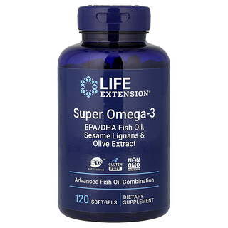 Life Extension, Super Omega-3, 120 capsules à enveloppe molle