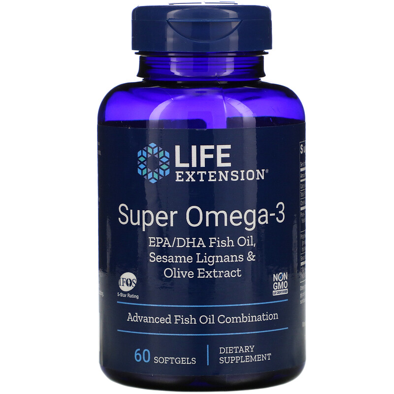 Life Extension, Super Omega3, 60 Softgels iHerb