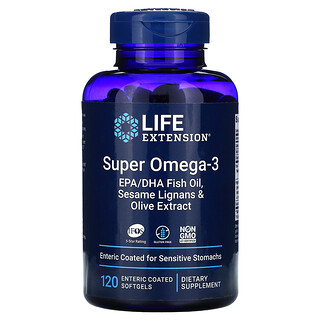Life Extension, Super Omega-3, 120 magensaftresistente Weichkapseln