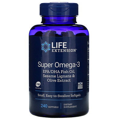 Life Extension Omega Foundations, Super Omega-3, 240 таблеток в мягкой оболочке