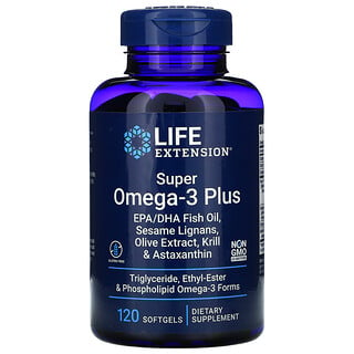 Life Extension, Super Ômega-3 Plus, 120 Cápsulas Softgel
