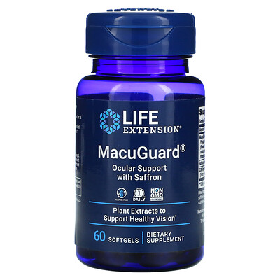 

Life Extension MacuGuard Ocular Support with Saffron 60 Softgels