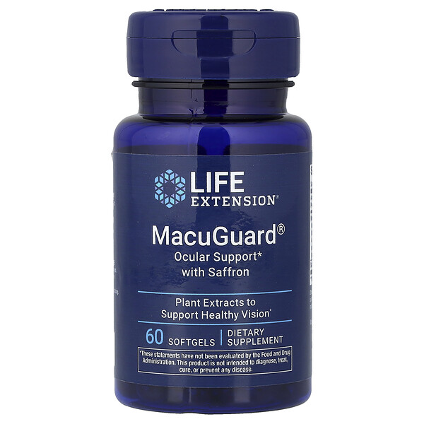 Life Extension MacuGuard®, Ocular Support with Saffron, 60 Softgels
