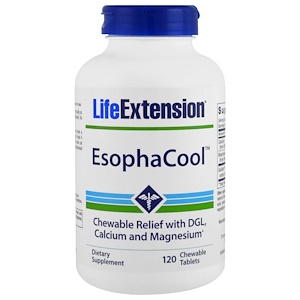 Life Extension, EsophaCool, 120 Жевательных Таблеток