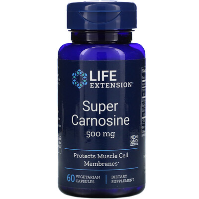 Life Extension Super Carnosine, 500 мг, 60 вегетарианских капсул
