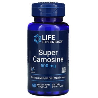 Life Extension, Super Carnosina, 500 mg, 60 Cápsulas Vegetais