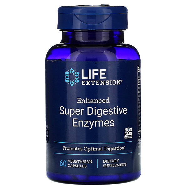 LifeExtensionEnhancedSuperDigestiveEnzymes60VegetarianCapsules